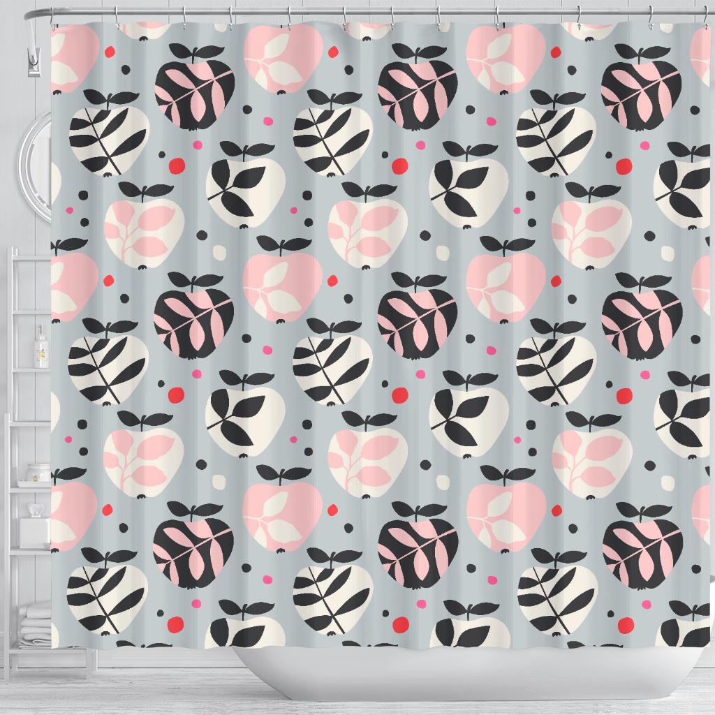 Apple Print Pattern Bathroom Shower Curtain-grizzshop