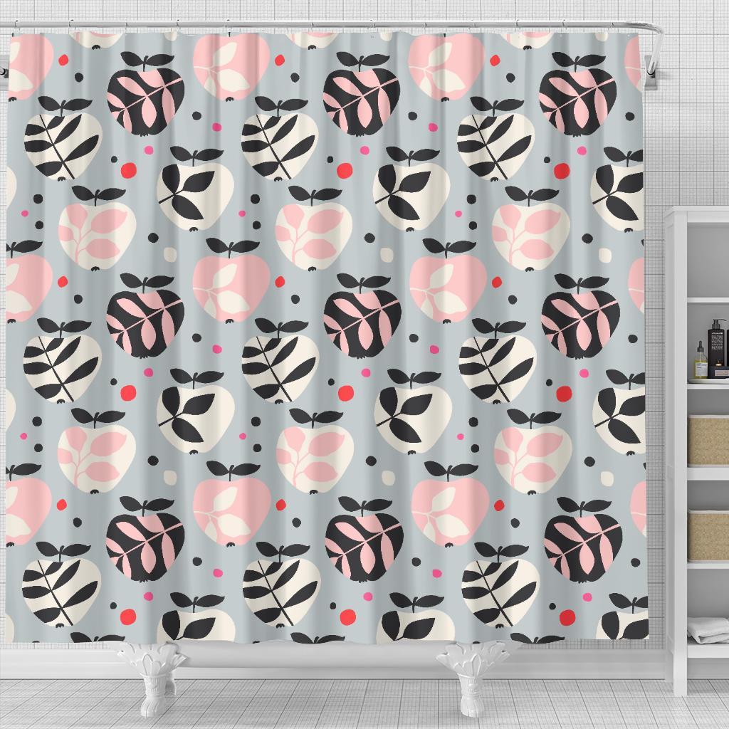 Apple Print Pattern Bathroom Shower Curtain-grizzshop