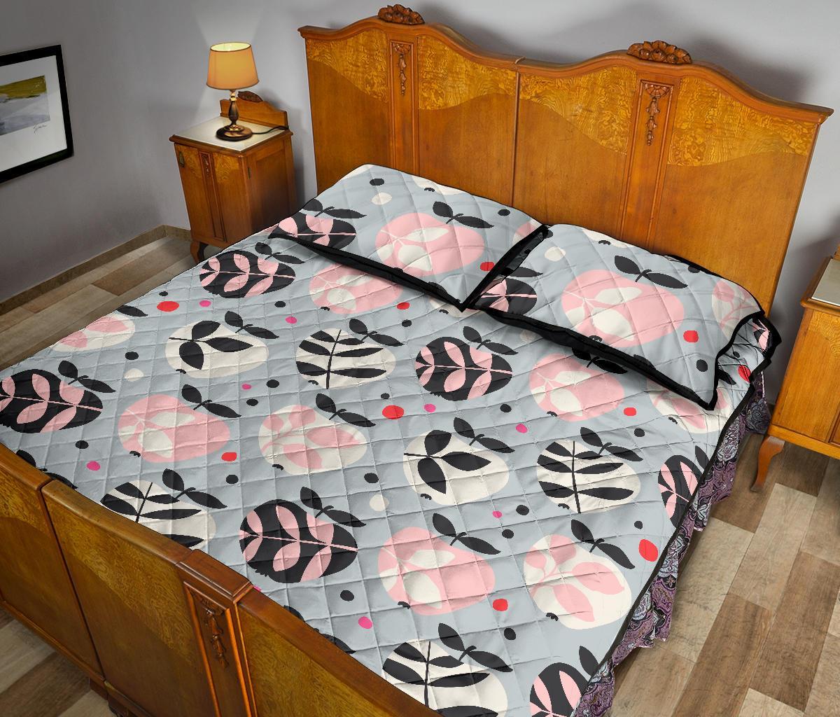 Apple Print Pattern Bed Set Quilt-grizzshop