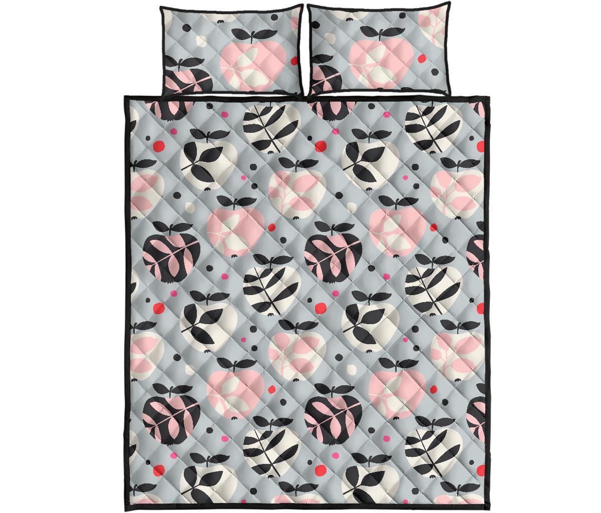 Apple Print Pattern Bed Set Quilt-grizzshop