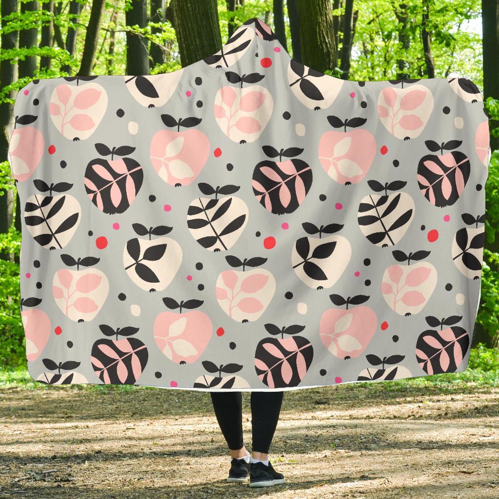 Apple Print Pattern Hooded Blanket-grizzshop