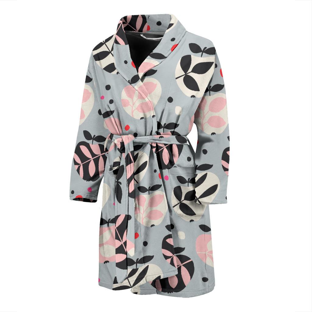 Apple Print Pattern Men Long Robe-grizzshop