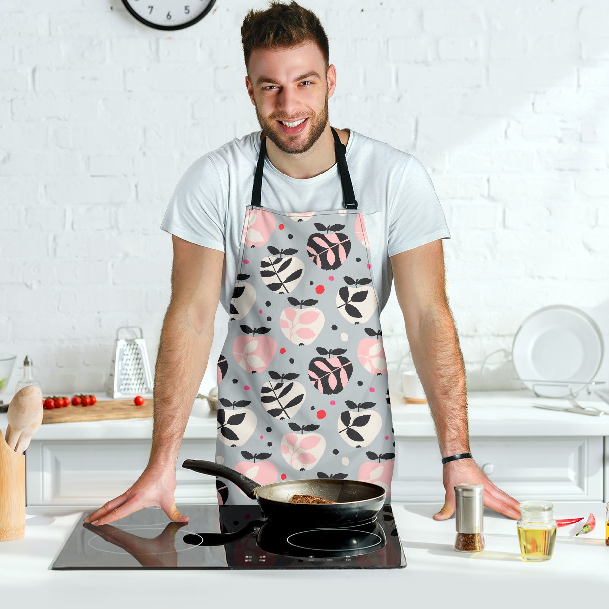 Apple Print Pattern Men's Apron-grizzshop