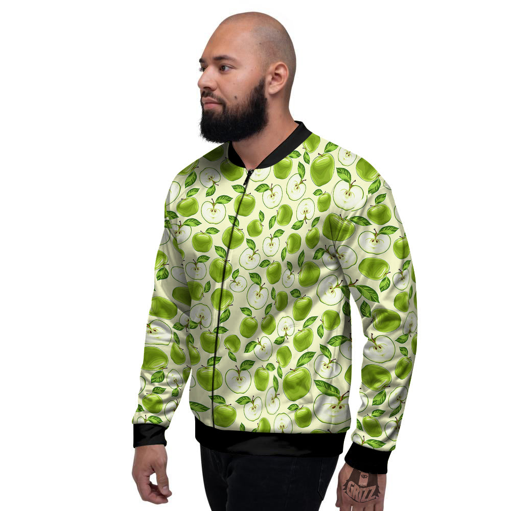 Apple Print Pattern Men's Bomber Jacket-grizzshop