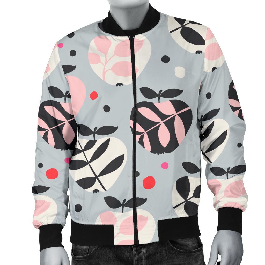 Apple Print Pattern Men's Bomber Jacket-grizzshop