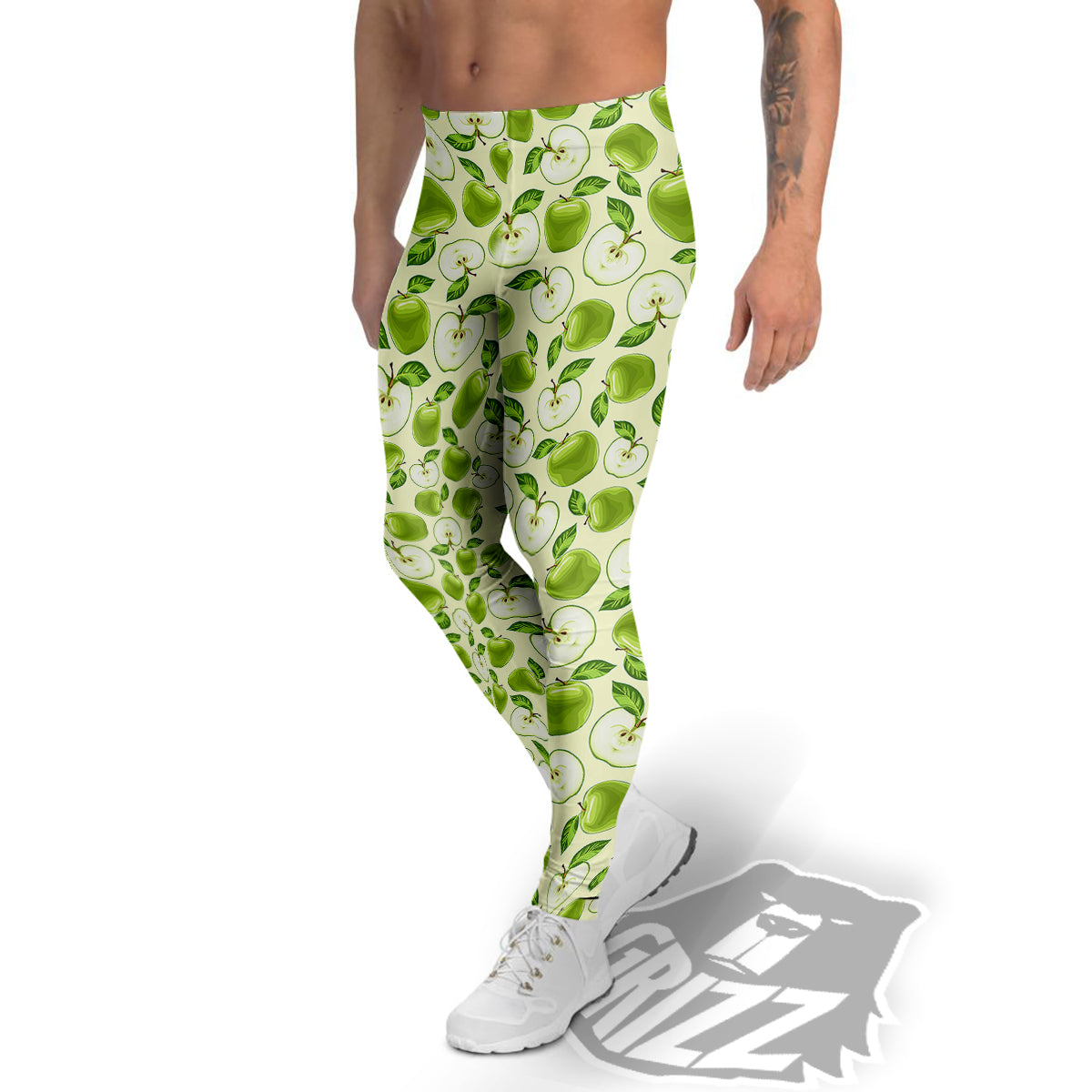 Apple Print Pattern Men's Leggings-grizzshop