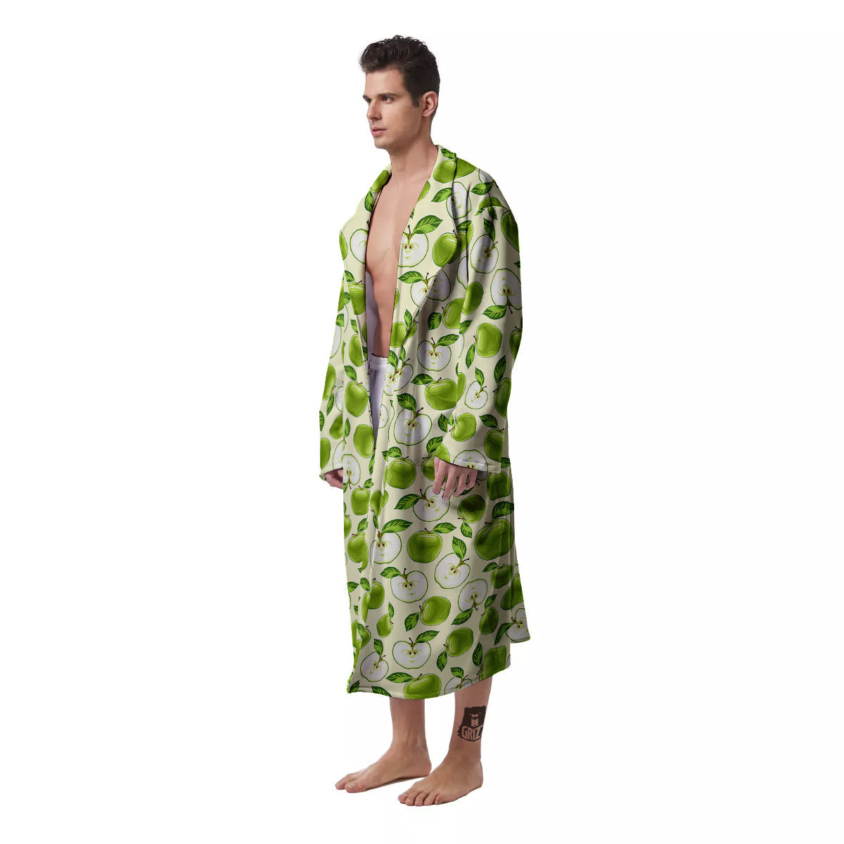 Apple Print Pattern Men's Robe-grizzshop