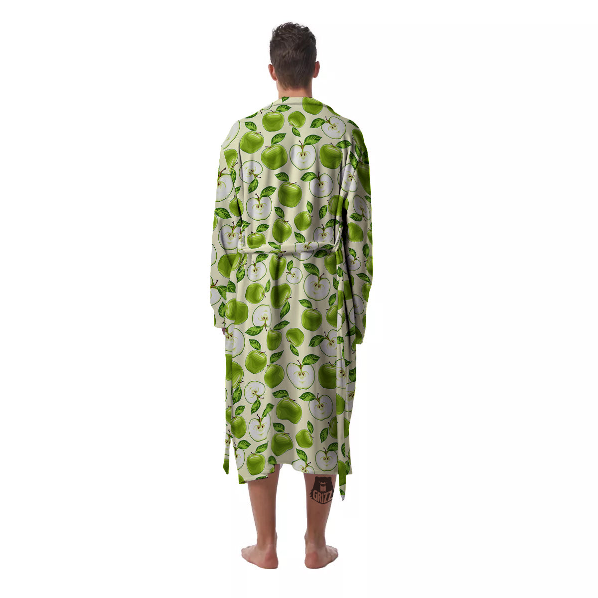 Apple Print Pattern Men's Robe-grizzshop