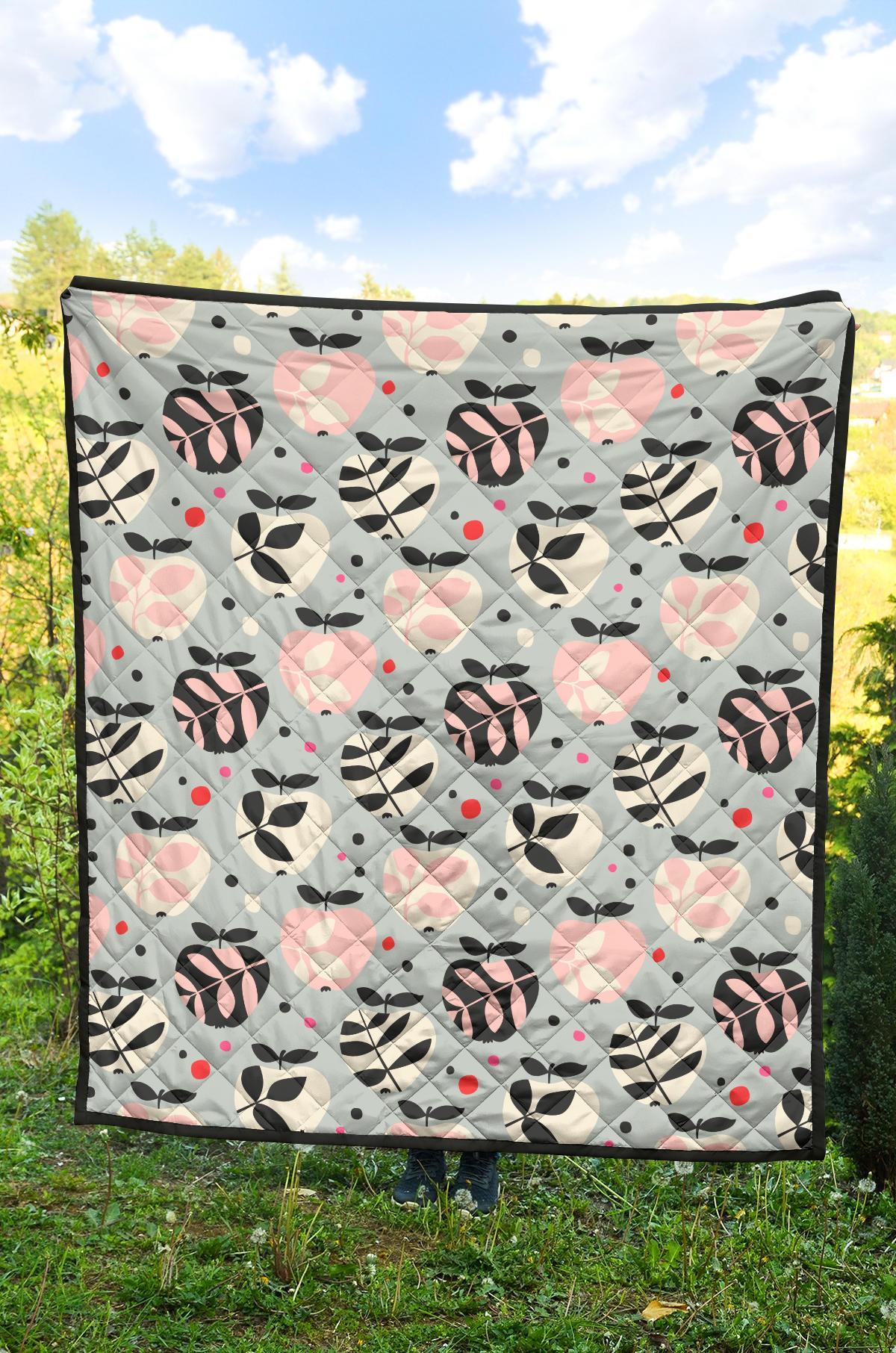 Apple Print Pattern Quilt-grizzshop