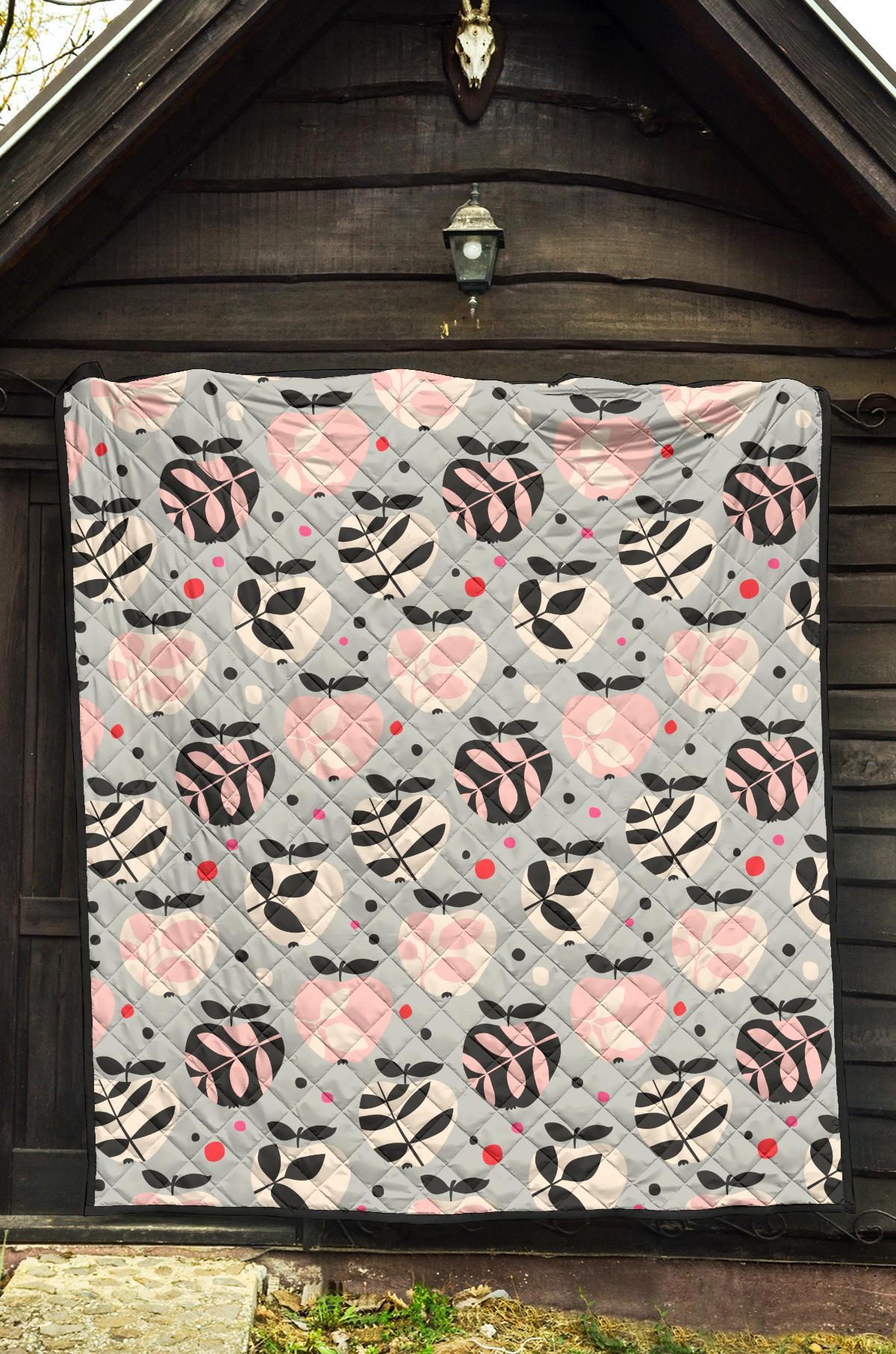 Apple Print Pattern Quilt-grizzshop