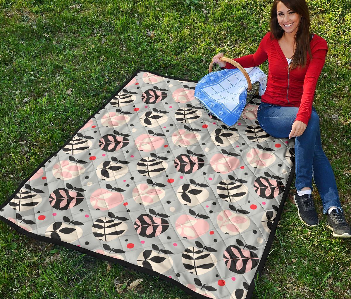 Apple Print Pattern Quilt-grizzshop