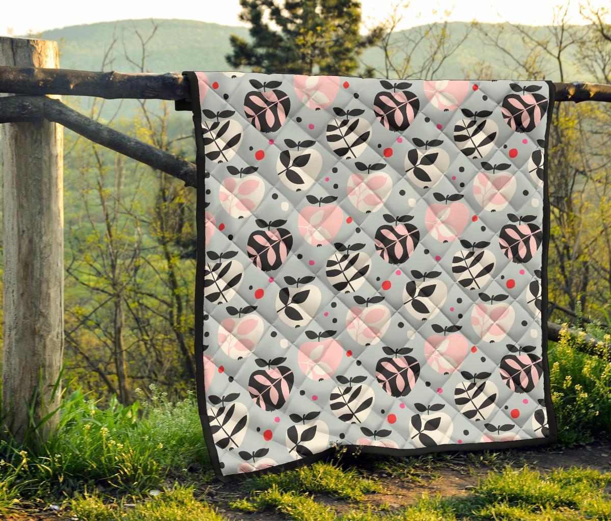 Apple Print Pattern Quilt-grizzshop