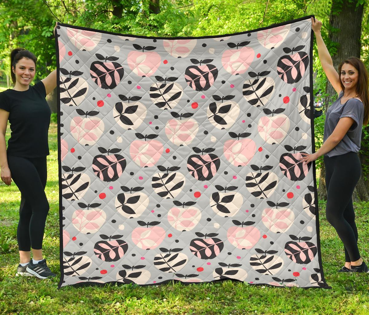 Apple Print Pattern Quilt-grizzshop