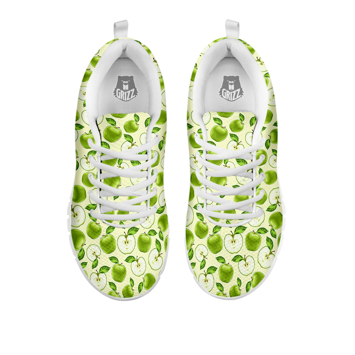 Apple Print Pattern White Sneaker-grizzshop