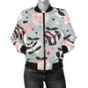 Apple Print Pattern Women Casual Bomber Jacket-grizzshop