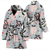 Apple Print Pattern Women Long Robe-grizzshop