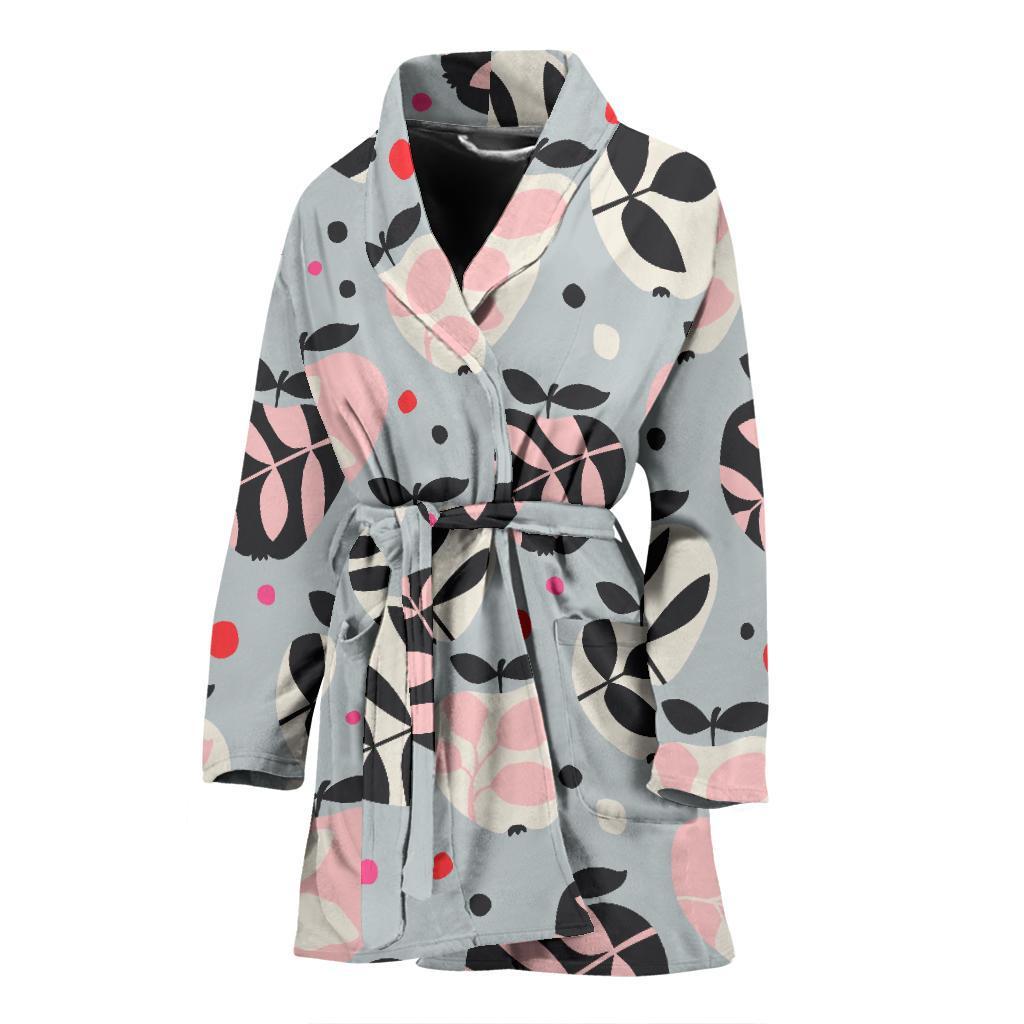 Apple Print Pattern Women Long Robe-grizzshop