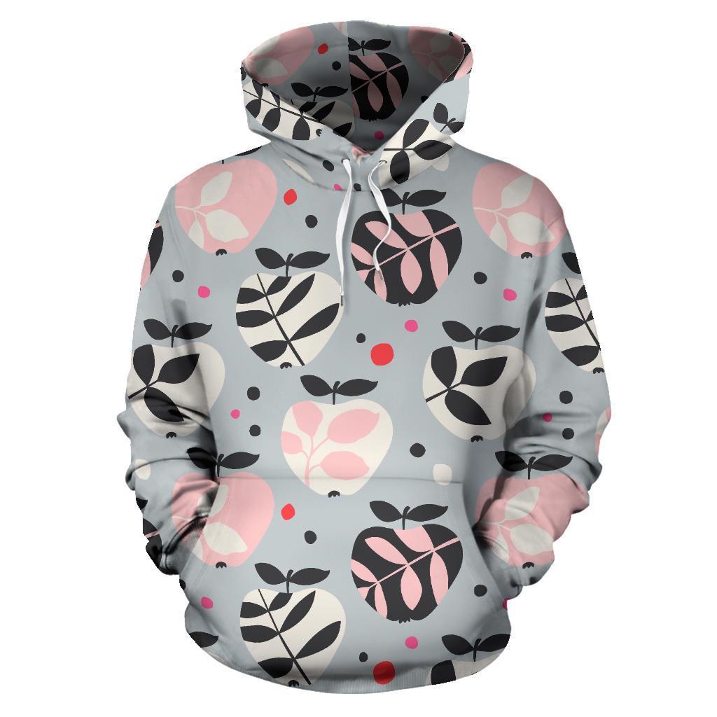 Apple Print Pattern Women Men Pullover Hoodie-grizzshop