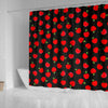 Apple Red Pattern Print Bathroom Shower Curtain-grizzshop