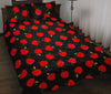 Apple Red Pattern Print Bed Set Quilt-grizzshop