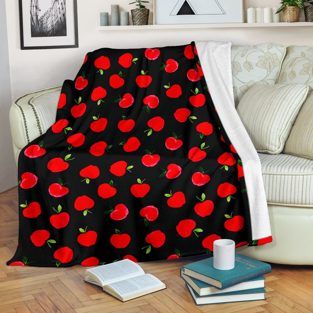 Apple Red Pattern Print Blanket-grizzshop