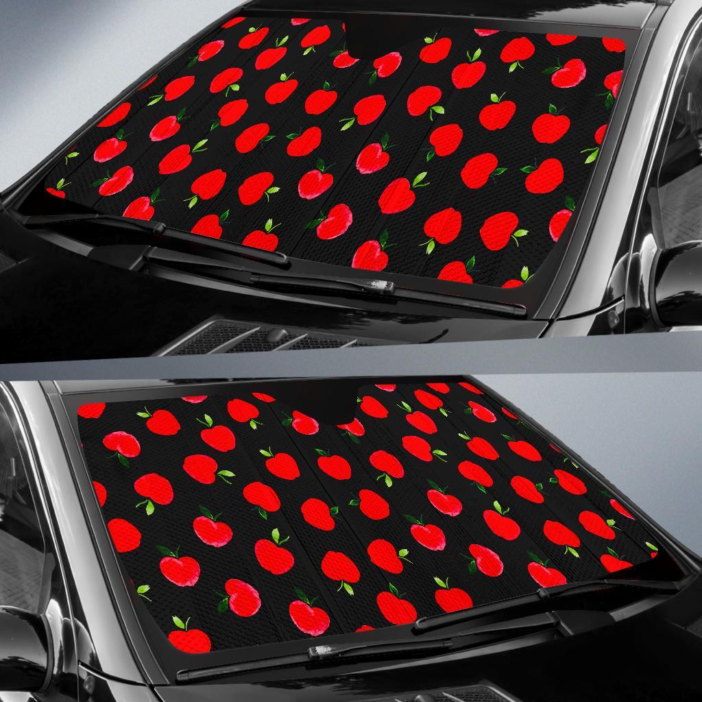 Apple Red Pattern Print Car Sun Shade-grizzshop