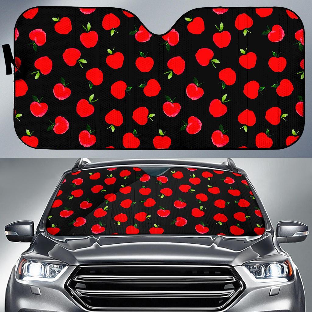 Apple Red Pattern Print Car Sun Shade-grizzshop