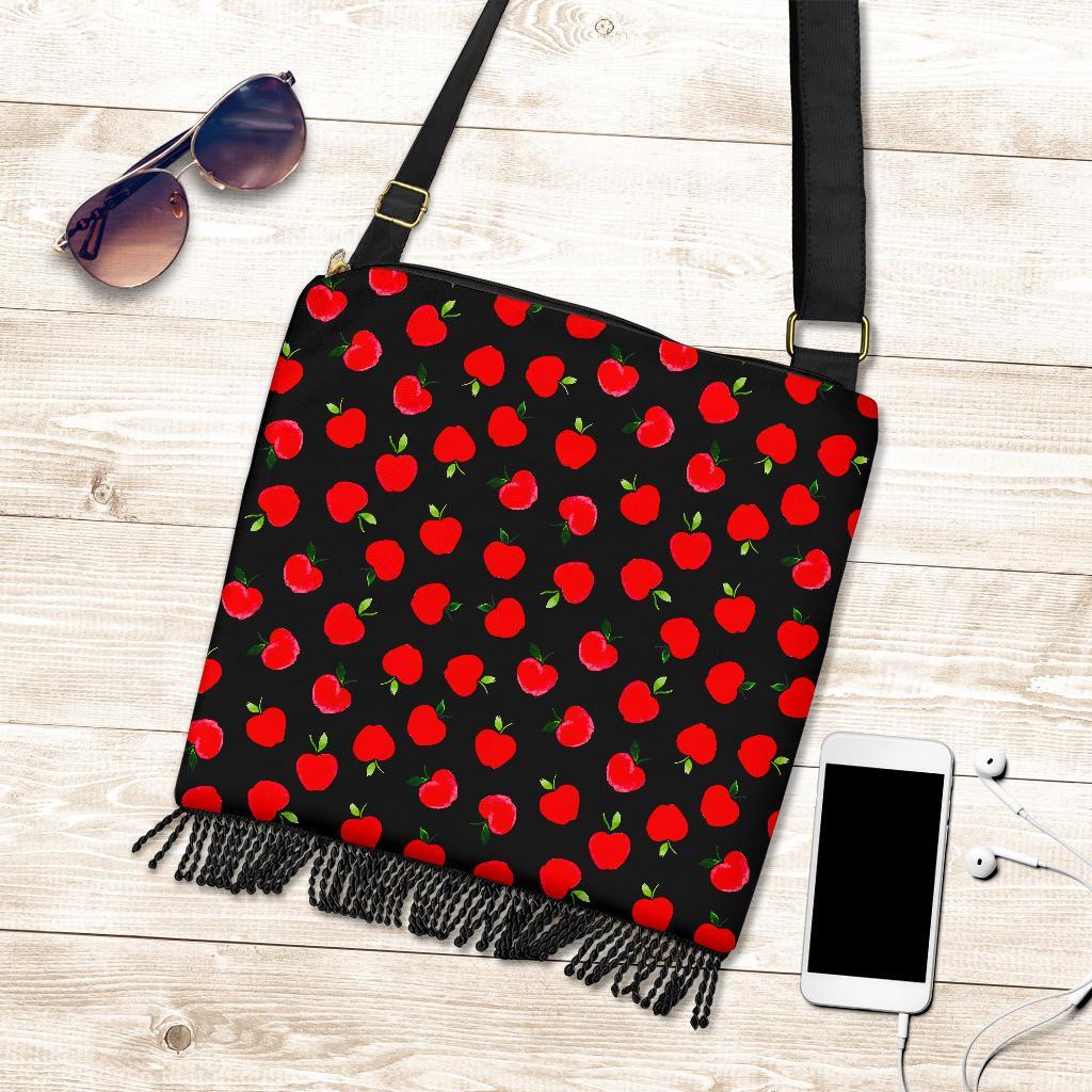 Apple Red Pattern Print Crossbody bags-grizzshop