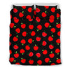 Apple Red Pattern Print Duvet Cover Bedding Set-grizzshop