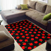 Apple Red Pattern Print Floor Mat-grizzshop