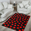 Apple Red Pattern Print Floor Mat-grizzshop