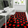 Apple Red Pattern Print Floor Mat-grizzshop