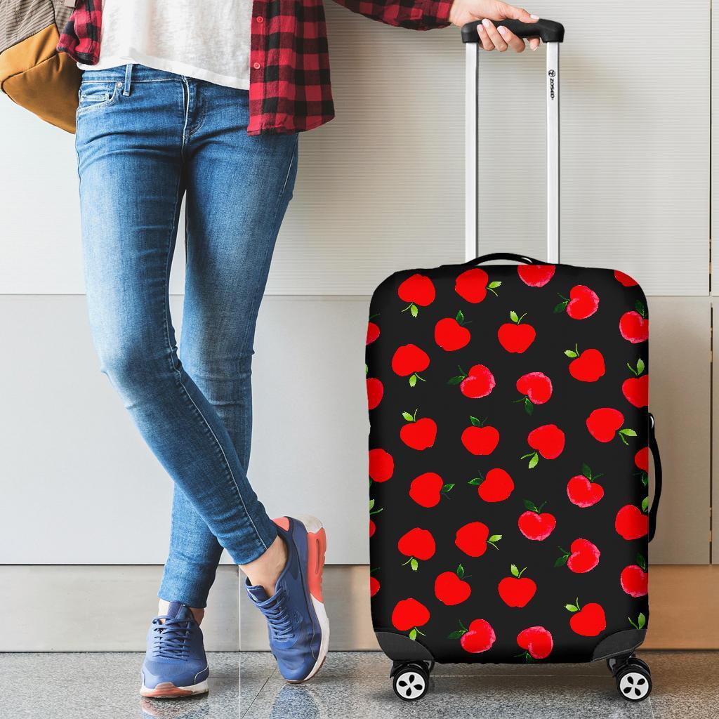 Apple Red Pattern Print Luggage Cover Protector-grizzshop