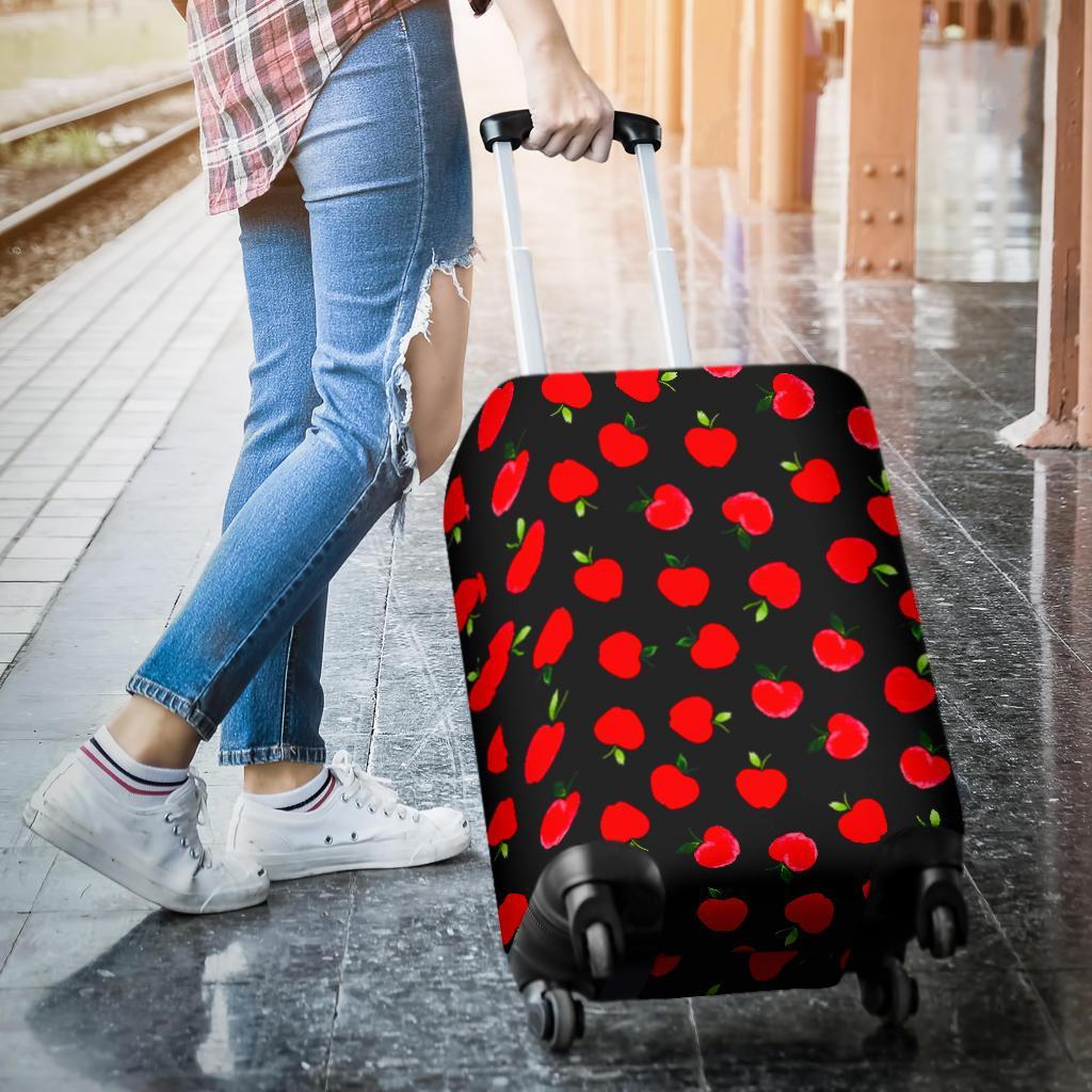 Apple Red Pattern Print Luggage Cover Protector-grizzshop