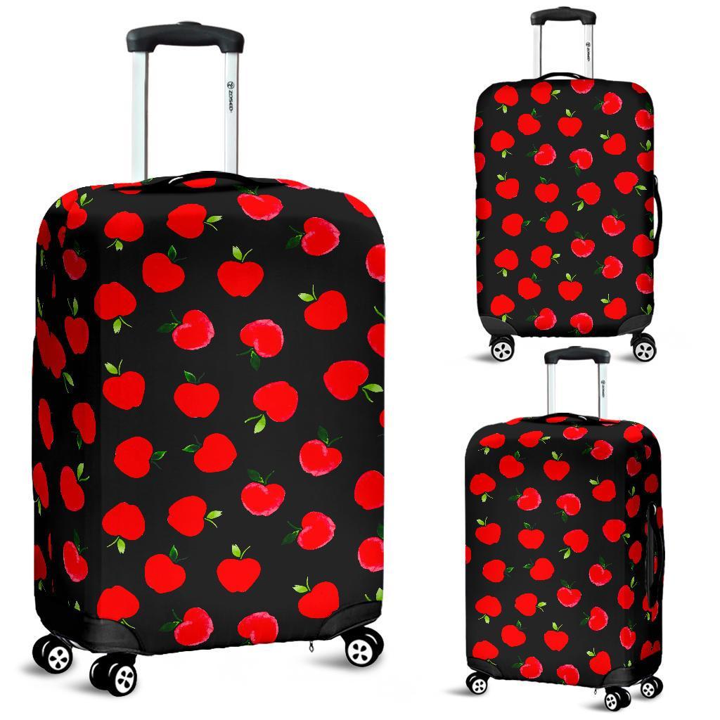 Apple Red Pattern Print Luggage Cover Protector-grizzshop