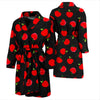 Apple Red Pattern Print Men Long Robe-grizzshop