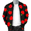 Apple Red Pattern Print Men's Bomber Jacket-grizzshop