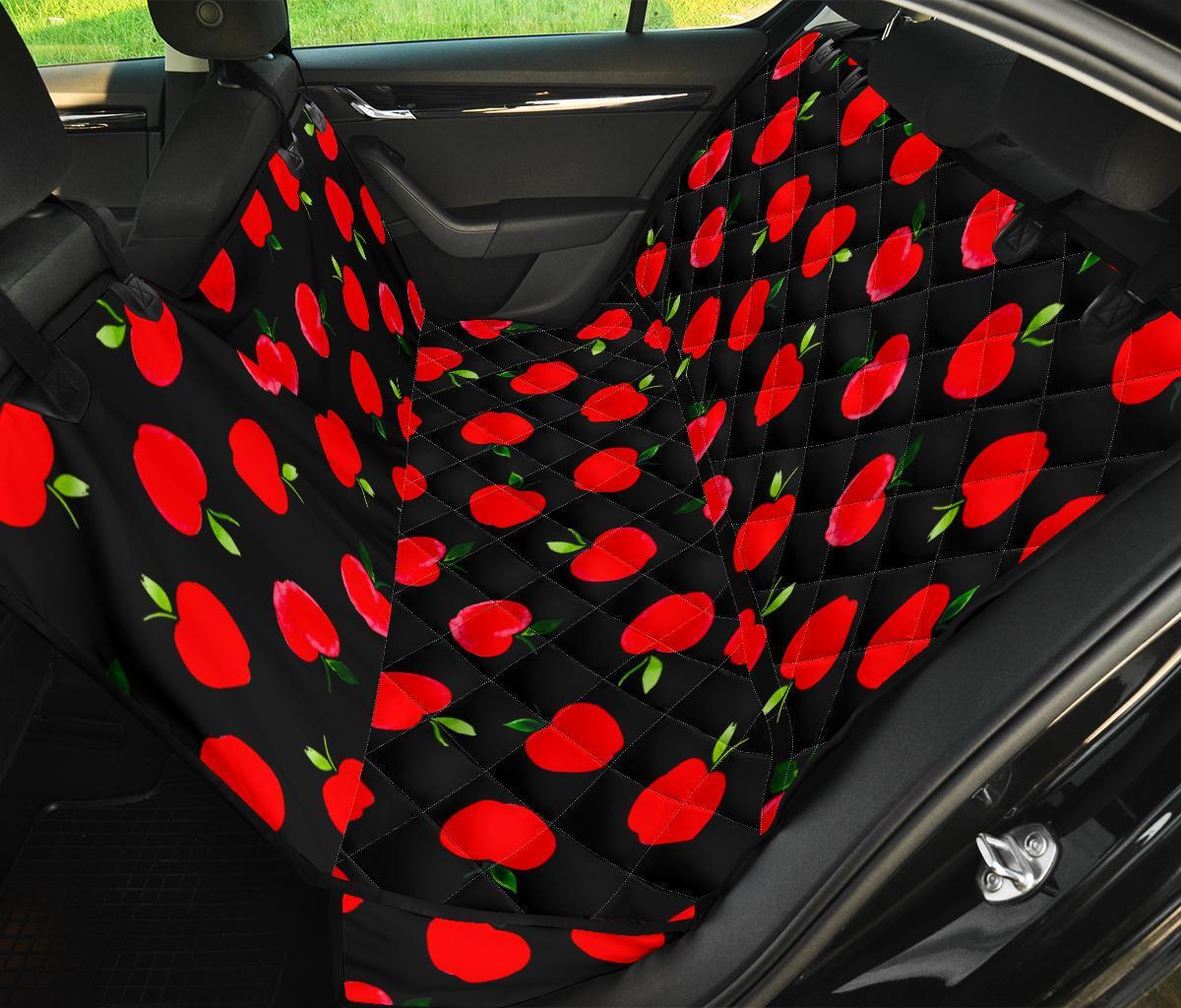 Apple Red Pattern Print Pet Car Seat Cover-grizzshop