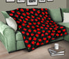 Apple Red Pattern Print Quilt-grizzshop