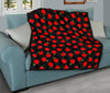 Apple Red Pattern Print Quilt-grizzshop