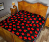 Apple Red Pattern Print Quilt-grizzshop