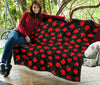 Apple Red Pattern Print Quilt-grizzshop