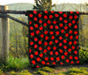 Apple Red Pattern Print Quilt-grizzshop