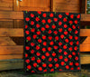 Apple Red Pattern Print Quilt-grizzshop