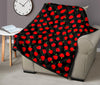 Apple Red Pattern Print Quilt-grizzshop