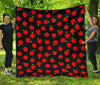 Apple Red Pattern Print Quilt-grizzshop