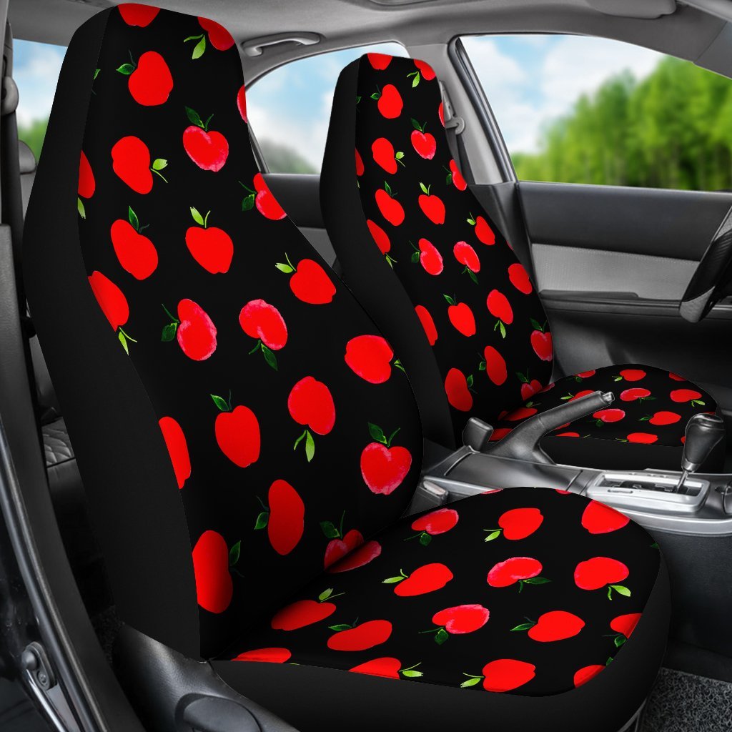 Apple Red Pattern Print Universal Fit Car Seat Covers-grizzshop