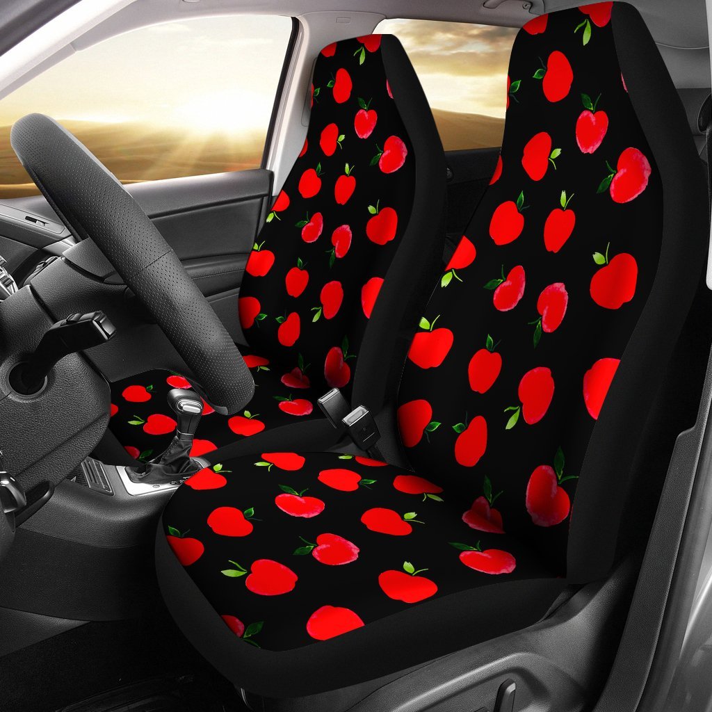 Apple Red Pattern Print Universal Fit Car Seat Covers-grizzshop