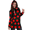 Apple Red Pattern Print Women Hoodie Dress-grizzshop