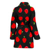 Apple Red Pattern Print Women Long Robe-grizzshop